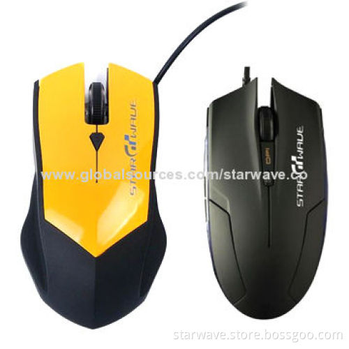 Optical Wire Mouse, CE/FCC/UL Approved, Measures 116 x 64.3 x 36.5mm, RoHS Directive-compliant
